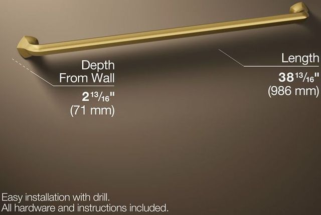 KOHLER® Occasion® Vibrant Brushed Moderne Brass 36" Grab Bar-1