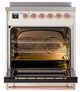 Ilve® Nostalgie II Noblesse 30'' Antique White Pro Style Induction Range with Copper Trim-1