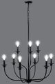 YHD Whitmore Matte Black 9-Light Chandelier-2