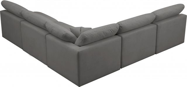 Meridian Furniture Plush Grey Velvet Standard Cloud Modular Sectional-1