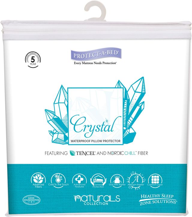 Protect-A-Bed® Naturals White Crystal Waterproof King Pillow Protector-0
