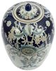 A & B Home Bryn Blue/Gold Lidded Jar-0