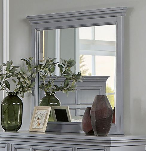 Furniture of America® Castlile 4-Piece Gray Queen Bedroom Set-3