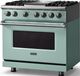 Viking® 5 Series 36" Splash Pro Style Dual Fuel (LP) Range with Polished Chrome Trim-3