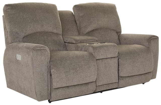 La-Z-Boy® Cassian Charcoal Power Reclining Loveseat with Console and Headrest-0