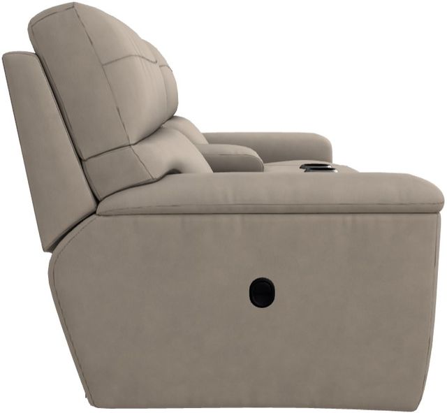 La-Z-Boy® Ava Ivory Leather Manual Reclining Loveseat with Console-2