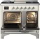 Ilve® Majestic III 40" Antique White Pro Style Dual Fuel Liquid Propane Range with Triple Glass Door and Chrome Trim-4