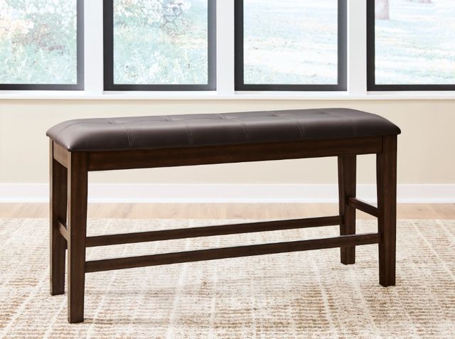 Signature Design by Ashley® Haddigan Dark Brown Upholstered Counter Dining Bench-1