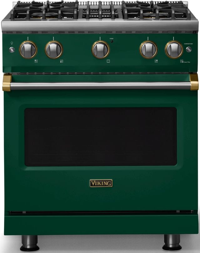 Viking® 5 Series 30" Ivy Pro Style Gas (LP) Range with Brushed Brass Trim-0