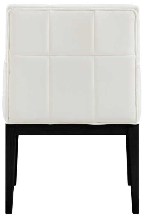 Meridian Furniture Adrian Cream/Black Leather Upholstered Dining Arm Chair-2