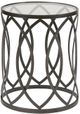 Olliix by Madison Park Tempered Glass Accent Table with Black Base-0
