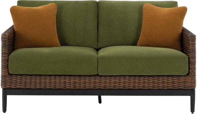 Signature Design by Ashley® Horizon Hall Brown/Green Aluminum Outdoor Loveseat -1