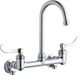 Elkay Chrome Scrub/Handwash 8" Centerset Wall Mount Faucet with 4" Wristblade Handle-0