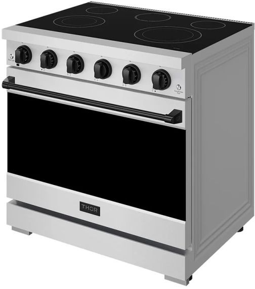 Thor Kitchen® Gordon Ramsay 36" Stainless Steel/Black Freestanding Pro Style Electric Range-3