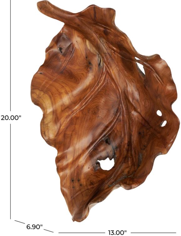 Deco Marche Brown Leaf Decor Tray-3