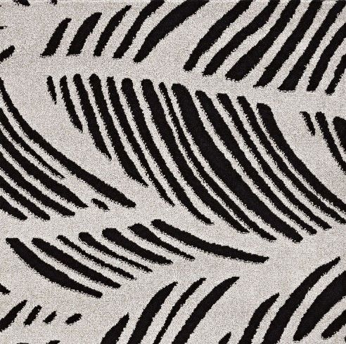 KAS Rugs Lucia Black/White Folia 5'x8' Area Rug-2