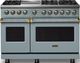 Viking® 5 Series 48" Novembery Sky Pro Style Dual Fuel (NG) Range with Brushed Brass Trim-0