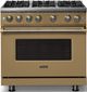 Viking® 5 Series 36" Golden Hour Pro Style Gas (NG) Range with Brushed Brass Trim-3