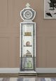 ACME Furniture Noralie Mirrored Grandfather Clock with Four Shelves-1
