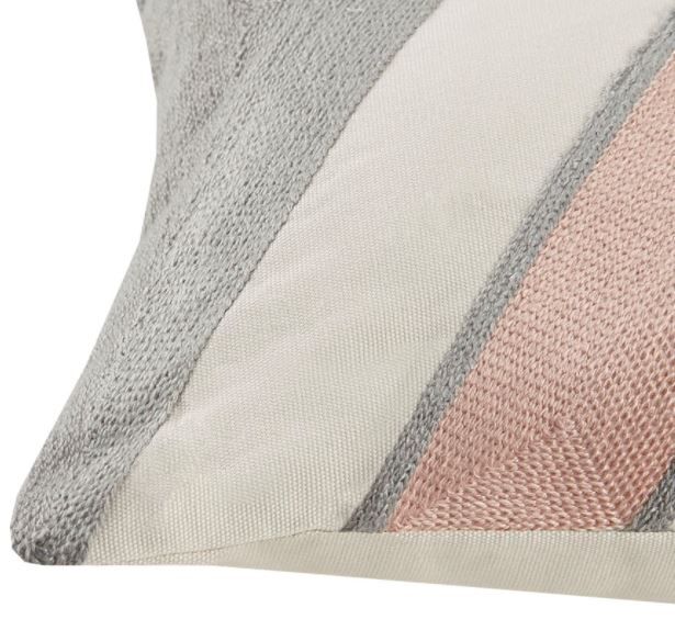Olliix by INK+IVY Aero Blush 12" x 20" Embroidered Abstract Oblong Pillow-2