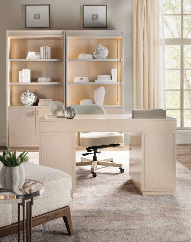 Hooker® Furniture Marlowe Polished Limestone Knee-Hole Desk-1