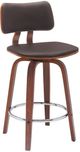 Armen Living Pico Brown/Walnut Swivel Counter Stool-0