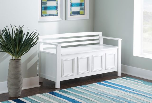 Linon Laredo White Storage Bench-1