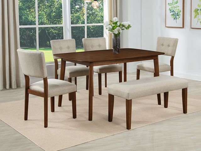 Crown Mark Gregory Beige/Brown Dining Bench-1