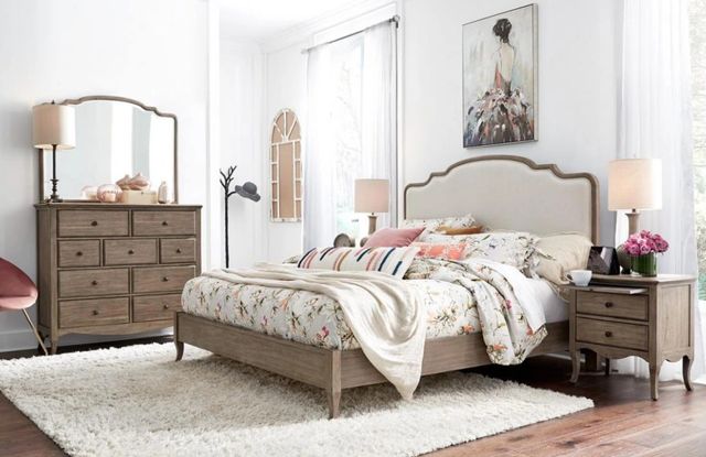 aspenhome® Provence Patine King Upholstered Bed-3