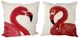 A & B Home 2-Piece Red/White Throw Pillow Set-0