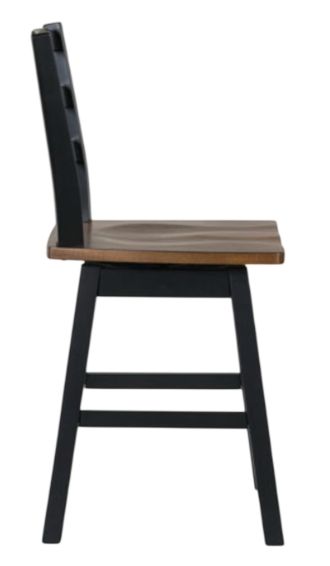 Signature Design by Ashley® Wildenauer Black/Brown Swivel Stool-3