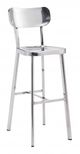 Zuo® Winter Polished Stainless Steel Set of 2 Bar Chair-0