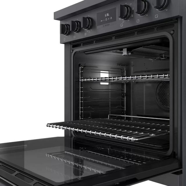 Bosch® 800 Series 30" Black Stainless Steel Freestanding Dual Fuel Range-4