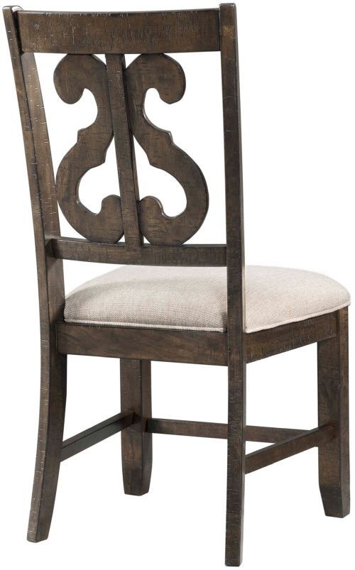 Elements International Stone 5-Piece Cream/Smokey Walnut Dining Set-3