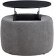Coaster® Tesoro Black/Gray Upholstered Round Lift Top Storage Ottoman-2
