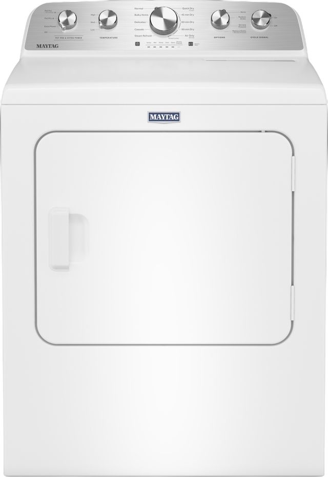 Maytag® 7 Cu. Ft. White Front Load Gas Dryer-0