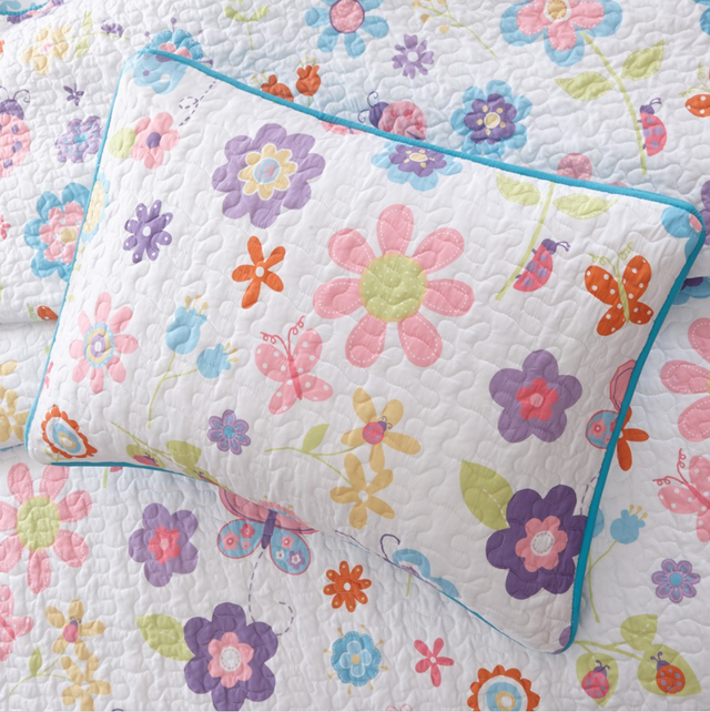 Olliix by Mi Zone Kids Fluttering Farrah Multi Full Reversible Complete Coverlet and Sheet Set-4