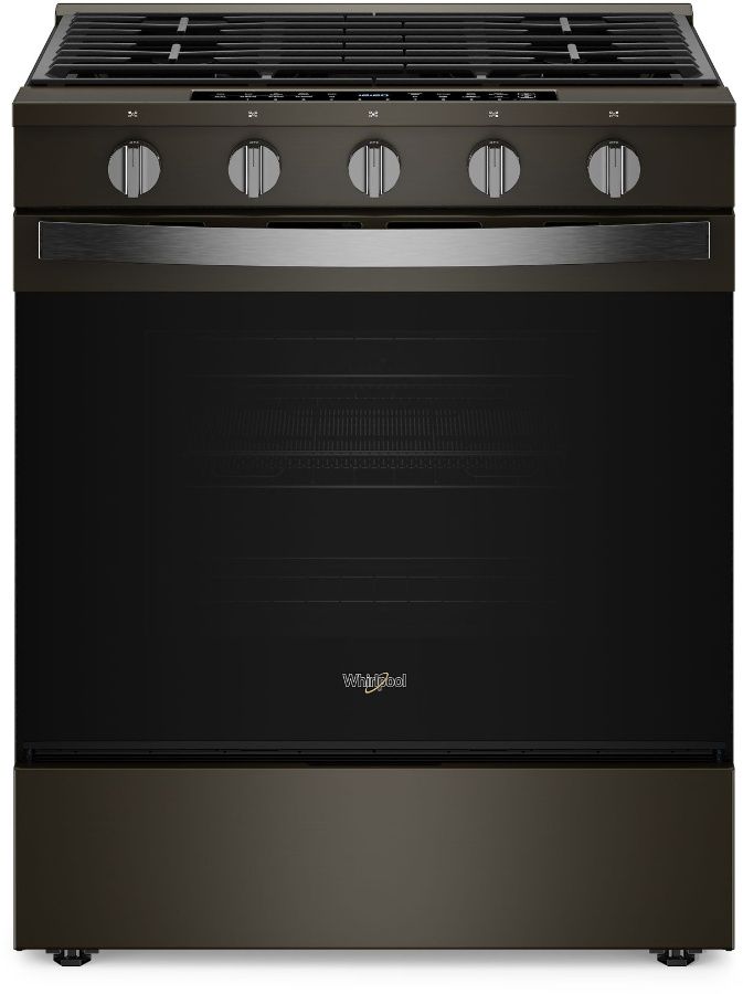 Whirlpool® 30" Black-on-Stainless Slide In Gas Range