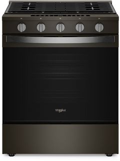 Whirlpool® 30" Black-on-Stainless Slide In Gas Range