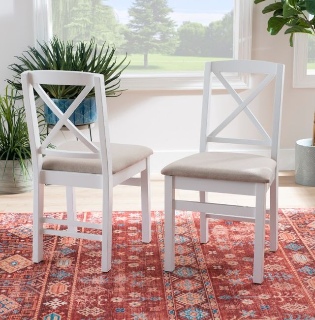 Linon Torino 2-Piece White X-Back Dining Chair-1