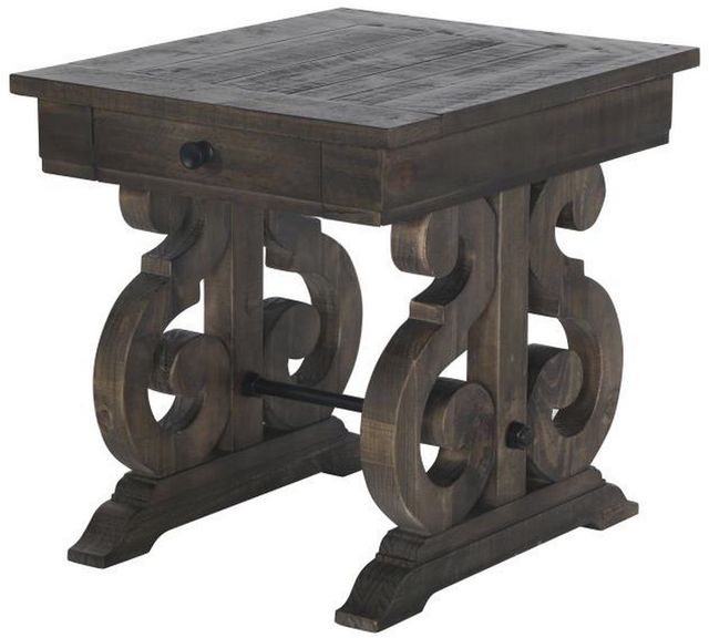 Magnussen Home® Bellamy Peppercorn Square End Table-0