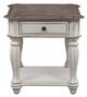 Liberty Furniture Magnolia Weathered Bark End Table with Antique White Base-2