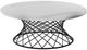 Armen Living Loxley White Marble Coffee Table with Black Metal Base-0