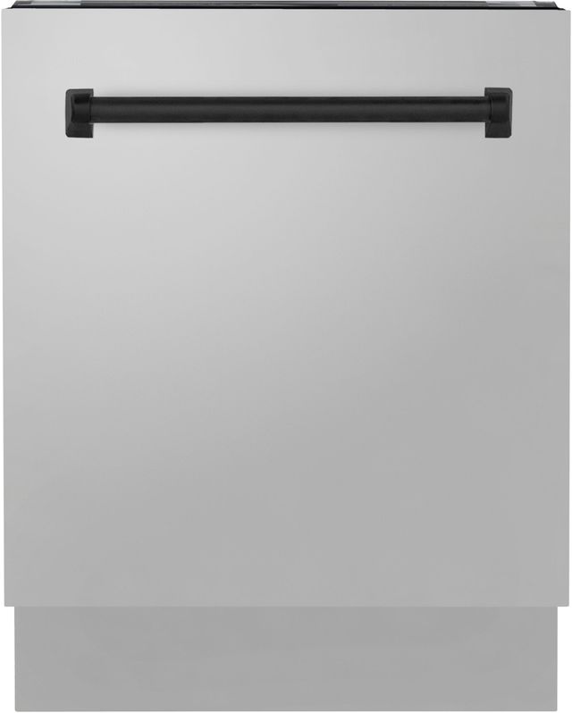 ZLINE Autograph Edition 24" Stainless Steel Built In Dishwasher with Matte Black Handle-0