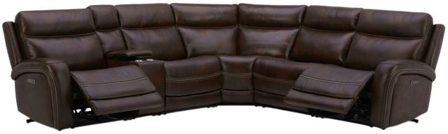 Liberty Furniture Blair 6-Piece Cognac Leather Power Reclining Sectional-1