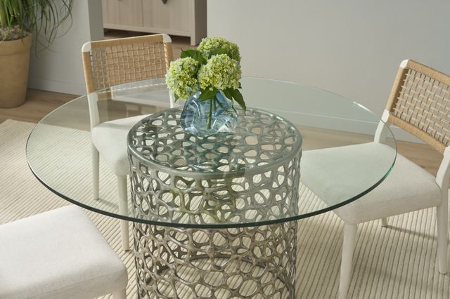 Universal Explore Home™ Oasis Glass Top Dining Table with Aluminum Base-4