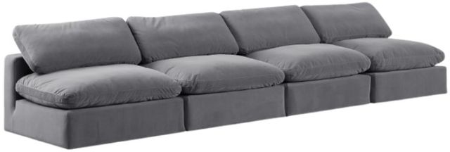 Meridian Furniture Comfy 4-Piece Gray Velvet Armless Sofa -0