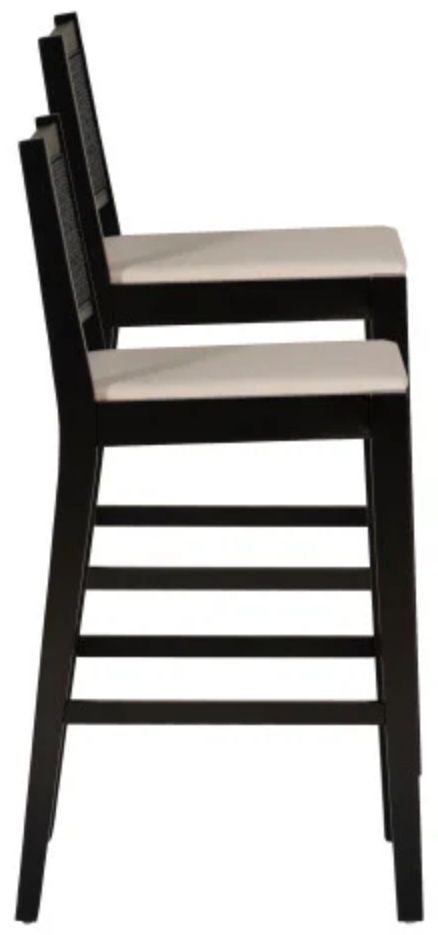 Powell® Beaux 2-Piece Black Cane Barstool-4