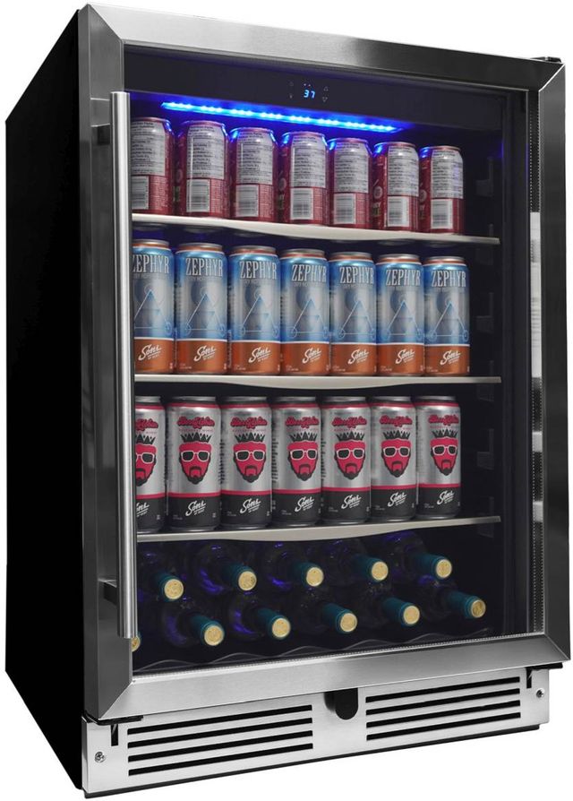 Danby® 24" 5.7 Cu. Ft. Black Stainless Steel Built-In Under Counter Beverage Center-3