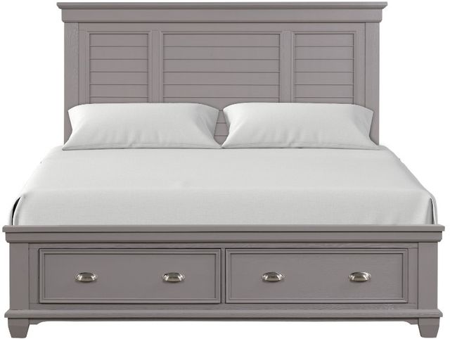 New Classic® Home Furnishings Jamestown Gray California King Panel Storage Bed-2
